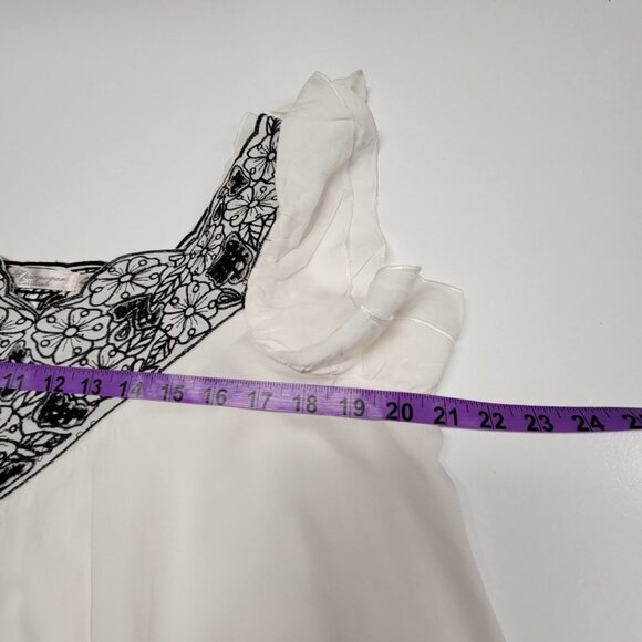 𝅺WHITE Cotton Short Sleeve Black Lace Blouse Various Sizes M L XL- NWT - Picture 12 of 12